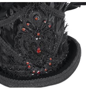 Black 'Edgar' Victorian Top Hat