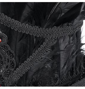 Black 'Edgar' Victorian Top Hat