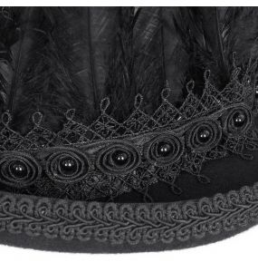 Black 'Edgar' Victorian Top Hat