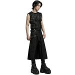 Black 'Grimbald' Male's Asymmetric Mid-Skirt Kilt