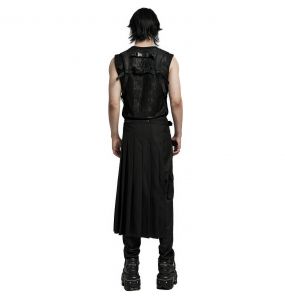 Mi-Jupe Kilt Asymétrique 'Grimbald' Noire