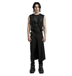 Mi-Jupe Kilt Asymétrique 'Grimbald' Noire