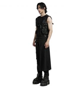 Mi-Jupe Kilt Asymétrique 'Grimbald' Noire