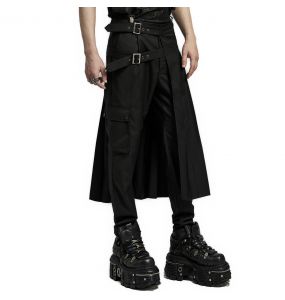 Mi-Jupe Kilt Asymétrique 'Grimbald' Noire