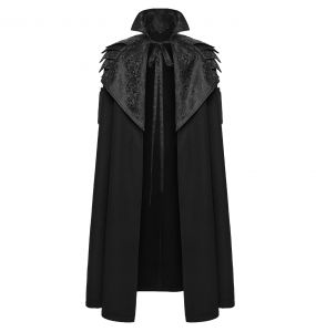 Black Long Gothic 'Randal' Cloak