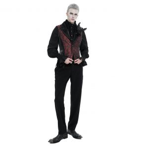 Gilet Queue de Pie 'Edgar' Noir et Bordeaux
