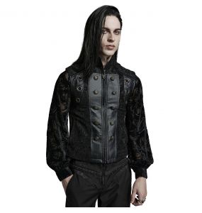 Black Jacquard 'Arius' Gothic Vest