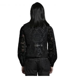 Black Jacquard 'Arius' Gothic Vest
