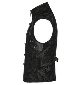 Black Jacquard 'Arius' Gothic Vest