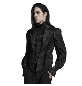 Black 'Saphrax' Lapel Gothic Vest