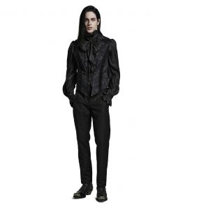 Black 'Saphrax' Lapel Gothic Vest