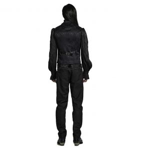 Black 'Saphrax' Lapel Gothic Vest