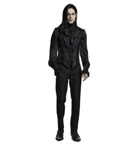 Black 'Saphrax' Lapel Gothic Vest