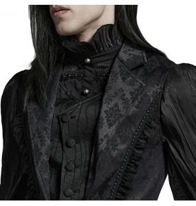 Black 'Saphrax' Lapel Gothic Vest