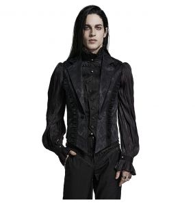 Black 'Saphrax' Lapel Gothic Vest
