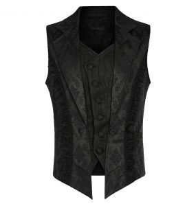 Black 'Saphrax' Lapel Gothic Vest