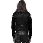 Gilet 'Silvanus' en Brocart Noir et Velours Bordeaux