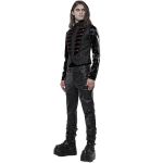 Gilet 'Silvanus' en Brocart Noir et Velours Bordeaux