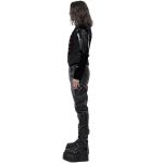 Gilet 'Silvanus' en Brocart Noir et Velours Bordeaux