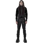 Gilet 'Silvanus' en Brocart Noir et Velours Bordeaux