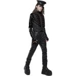 Gilet 'Silvanus' en Brocart Noir et Velours Bordeaux