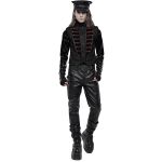 Gilet 'Silvanus' en Brocart Noir et Velours Bordeaux