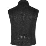 Gilet 'Silvanus' en Brocart Noir et Velours Bordeaux