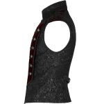 Gilet 'Silvanus' en Brocart Noir et Velours Bordeaux