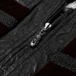 Gilet 'Silvanus' en Brocart Noir et Velours Bordeaux