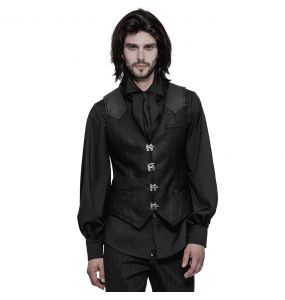Black 'Taurus' Gothic Waistcoat Vest