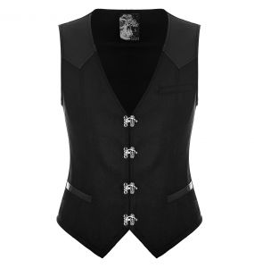 Black 'Taurus' Gothic Waistcoat Vest
