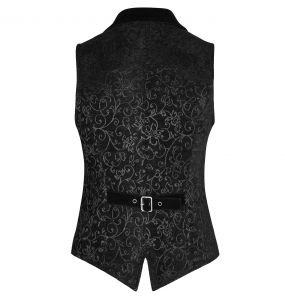 Black Victorian 'Gothic Regent' Brocade Waistcoat
