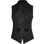 Gilet Victorien 'Gothic Regent' en Brocart Noir