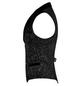 Gilet Victorien 'Gothic Regent' en Brocart Noir