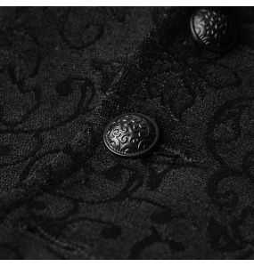 Gilet Victorien 'Gothic Regent' en Brocart Noir