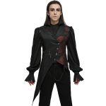 Black and Red 'Vittamar' Asymmetric Males Waistcoat