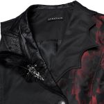 Black and Red 'Vittamar' Asymmetric Males Waistcoat