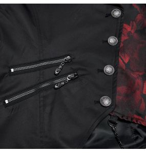 Gilet Asymétrique pour Hommes 'Vittamar' Noir et Rouge