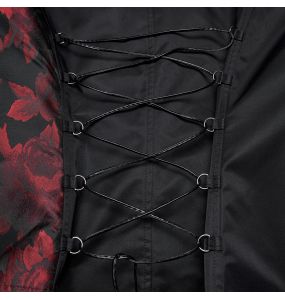 Black and Red 'Vittamar' Asymmetric Males Waistcoat