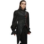 Black and Red 'Vittamar' Asymmetric Males Waistcoat