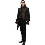 Black and Red 'Vittamar' Asymmetric Males Waistcoat