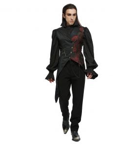 Gilet Asymétrique pour Hommes 'Vittamar' Noir et Rouge