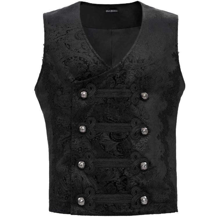 Black Velvet 'Dante' Victorian Gothic Waistcoat