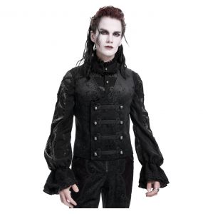 Gilet Gothique Victorien 'Dante' en Velours Noir