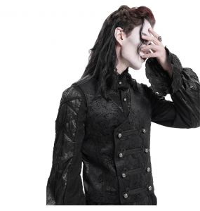 Gilet Gothique Victorien 'Dante' en Velours Noir