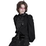 Black Chiffon 'Bat Tie' Gothic Shirt