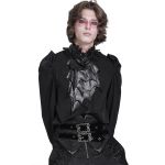 Black Chiffon 'Bat Tie' Gothic Shirt