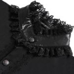 Chemise Gothique 'Bat Tie' en Mousseline Noire