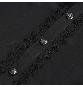 Black Chiffon 'Bat Tie' Gothic Shirt