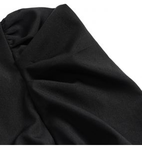 Chemise Gothique 'Bat Tie' en Mousseline Noire